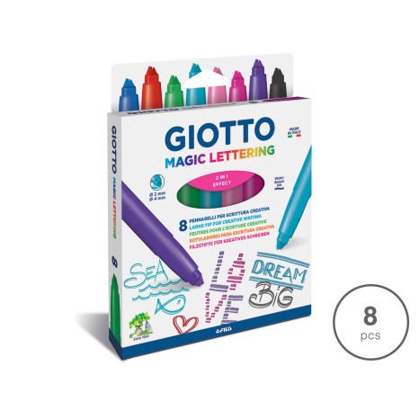 Marcador Giotto Magic Lettering 8 Cores - Image product