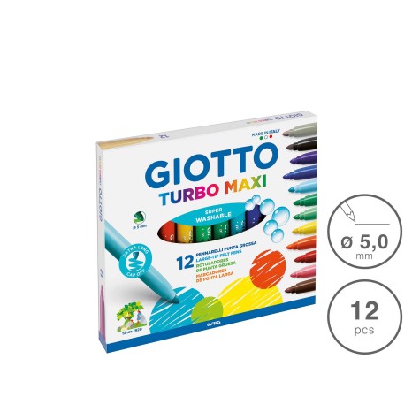 Marcador Giotto Turbo Maxi 5mm 12 Cores - Image product