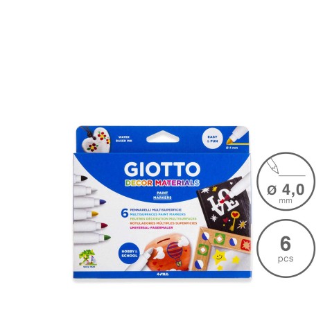 Marcador Giotto Decor Materials 6 Cores - Image product