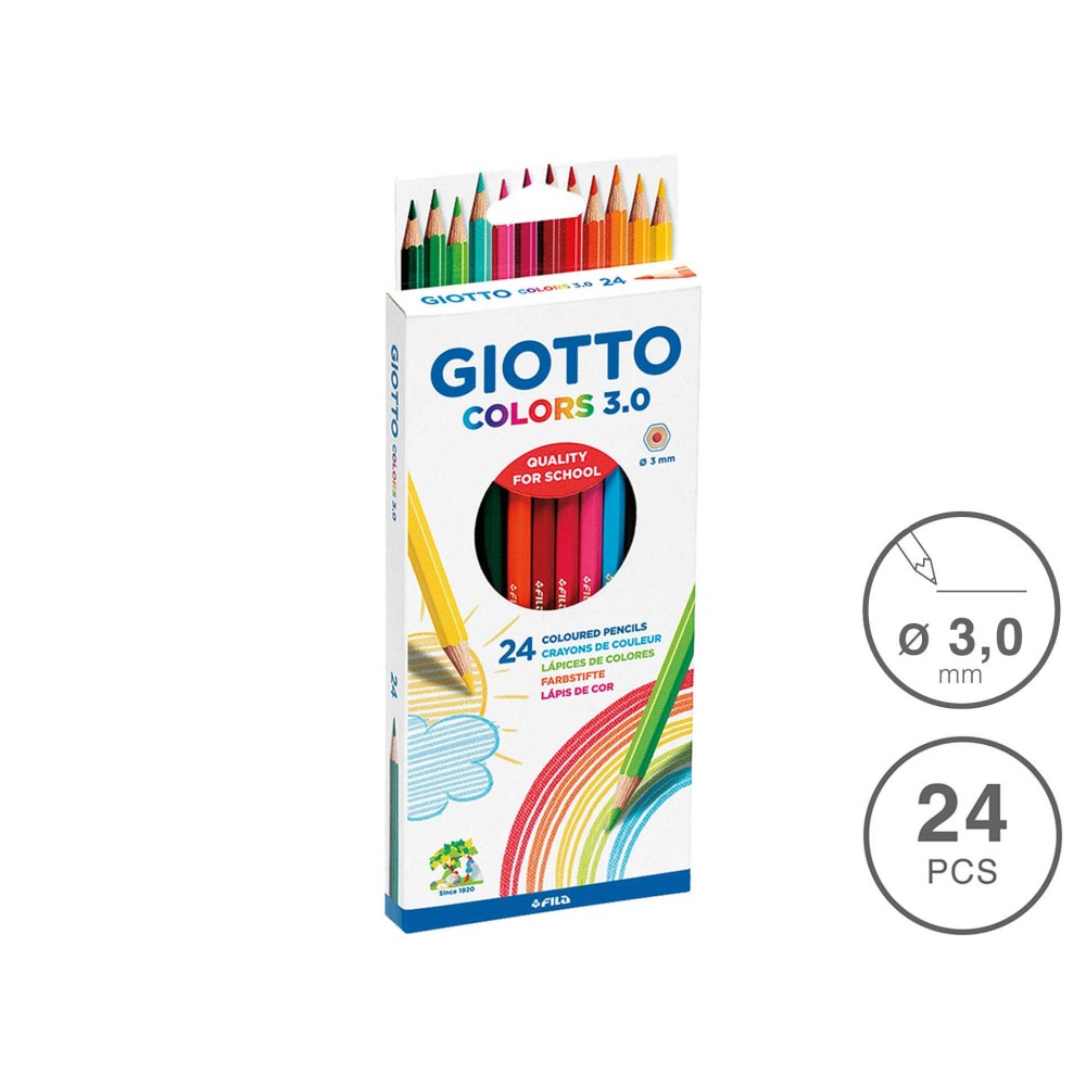 Lápis Cor Giotto Colors 3mm 24 Cores