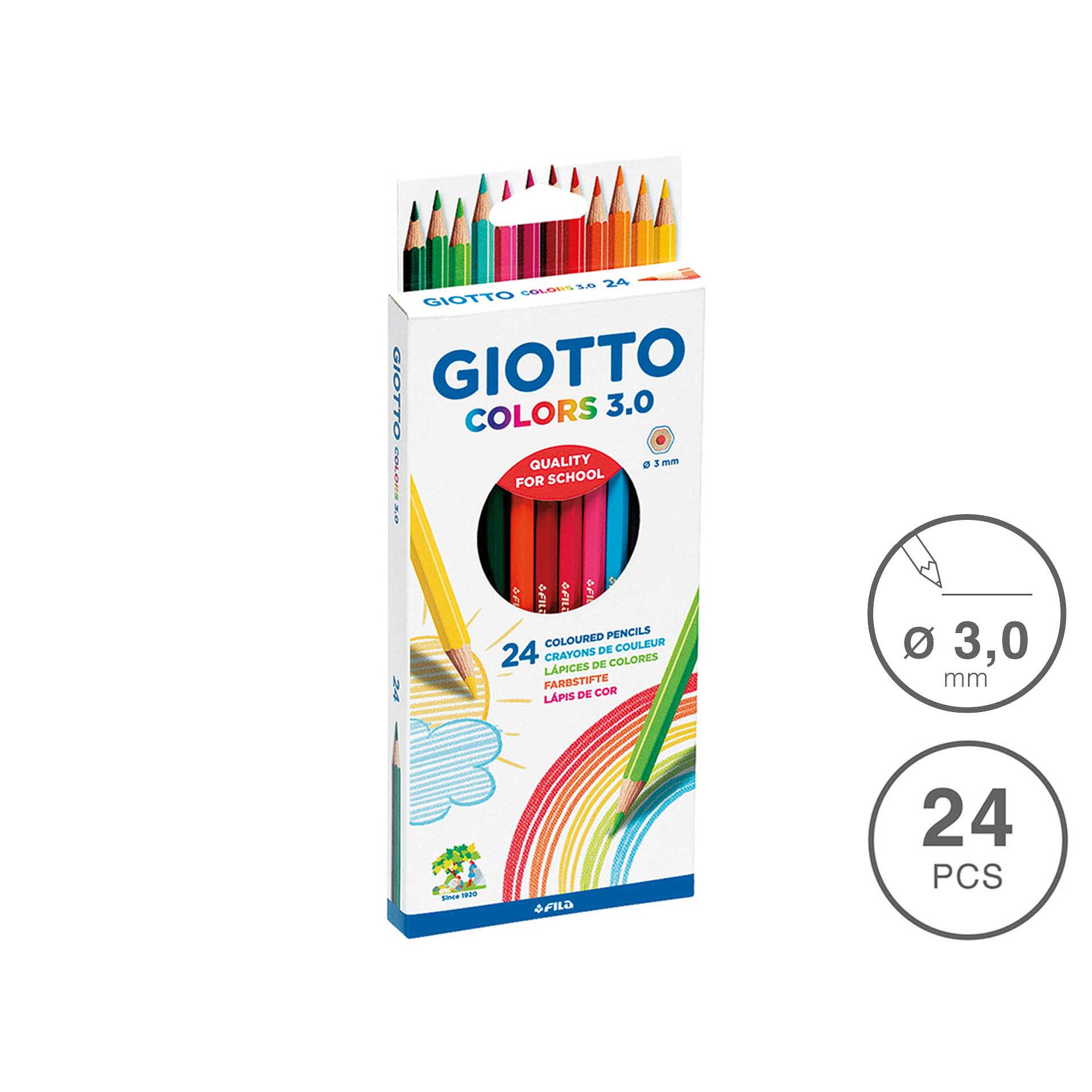 Lápis Cor Giotto Colors 3mm 24 Cores