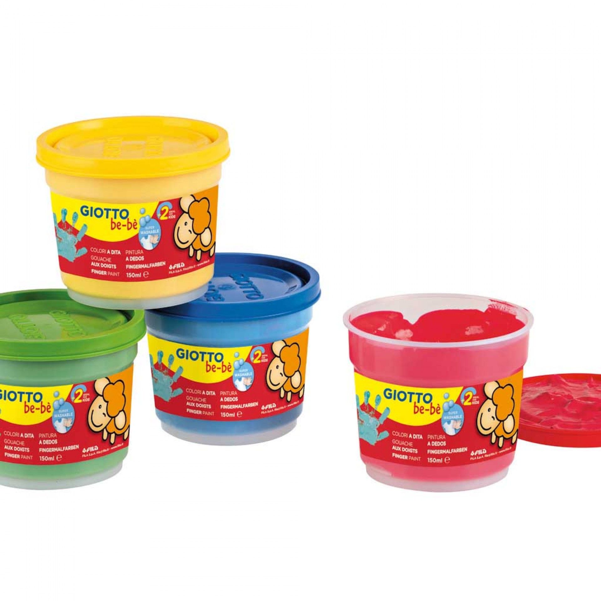 Giotto Be-Bé Pintura Dedos 4X150ml Pack 4