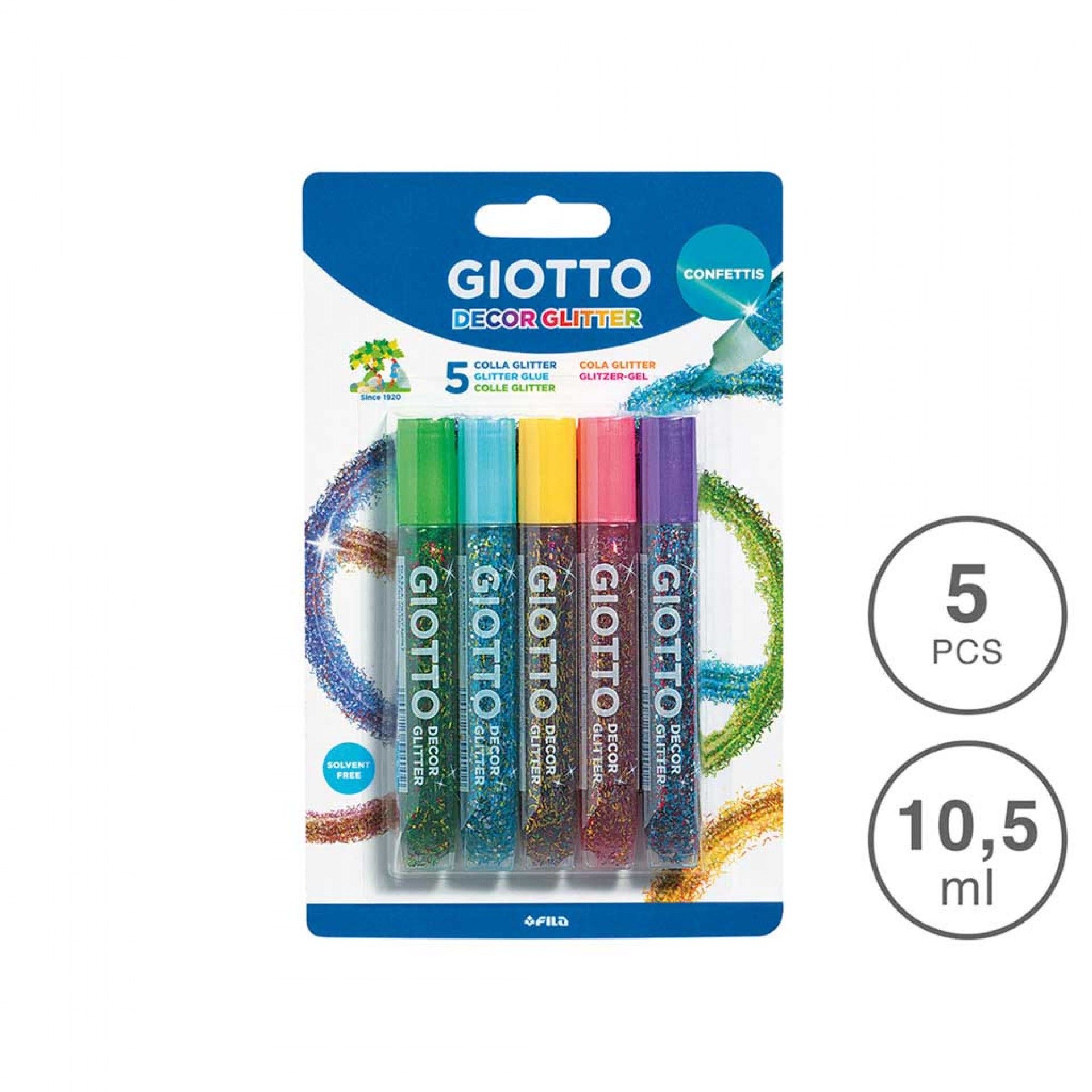 Cola Giotto Glitter Confettis 10.5ml 5 Cores