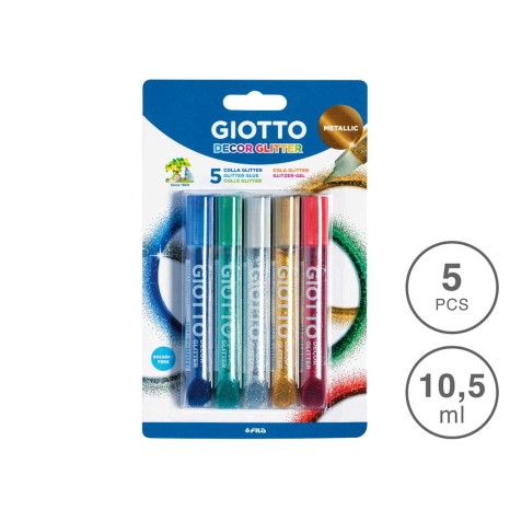Cola Giotto Gilitter Metallic 10.5ml Pack 5 - Image product