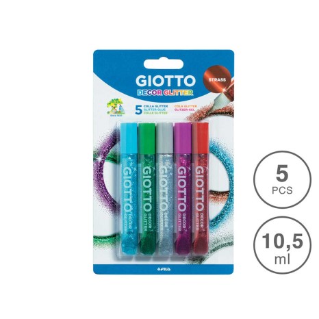 Cola Giotto Glitter Strass 10.5ml 5 Cores - Image product