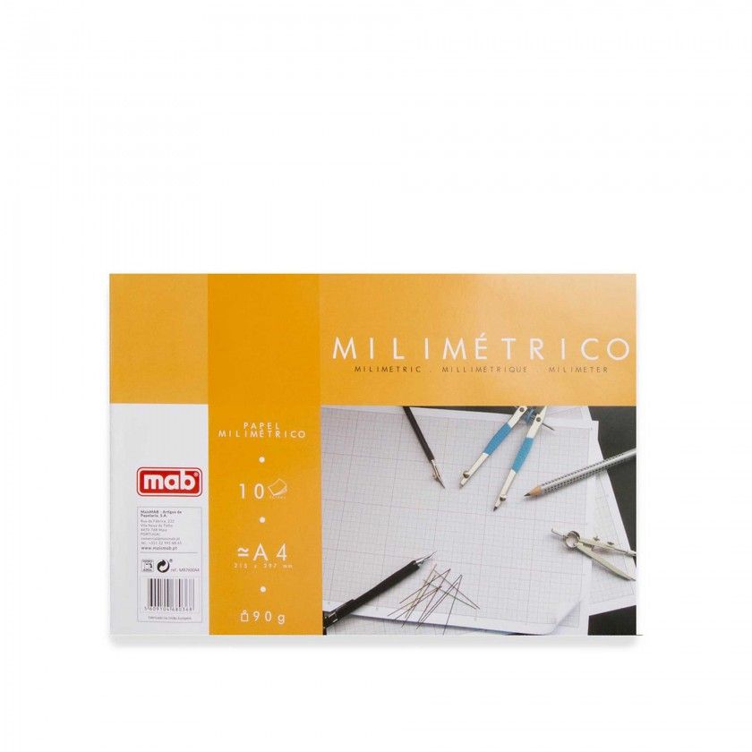 Bloco 50 Folhas Papel Milimtrico A4 90G
