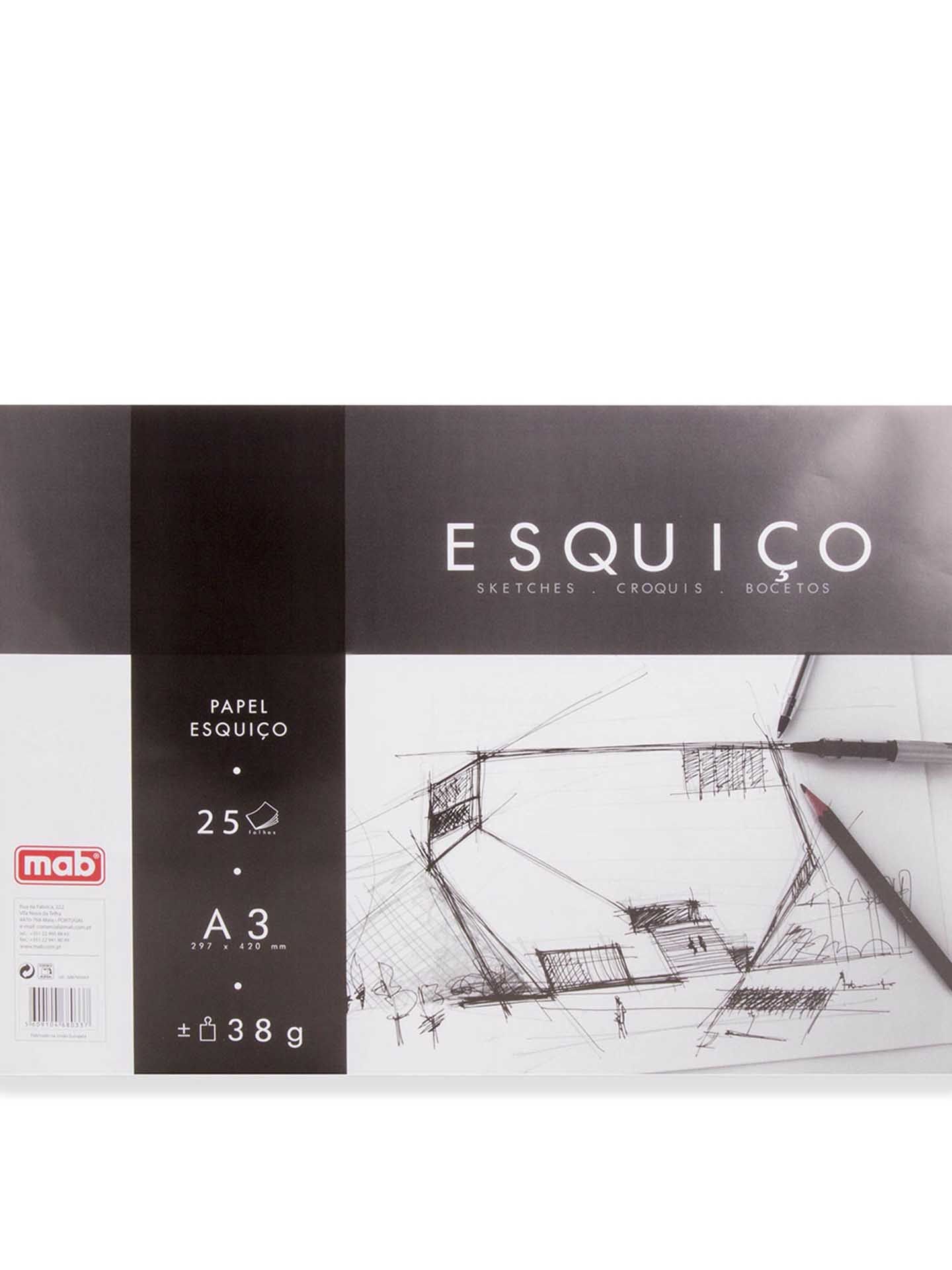 Bloco 25 Folhas Papel Esquiço A3