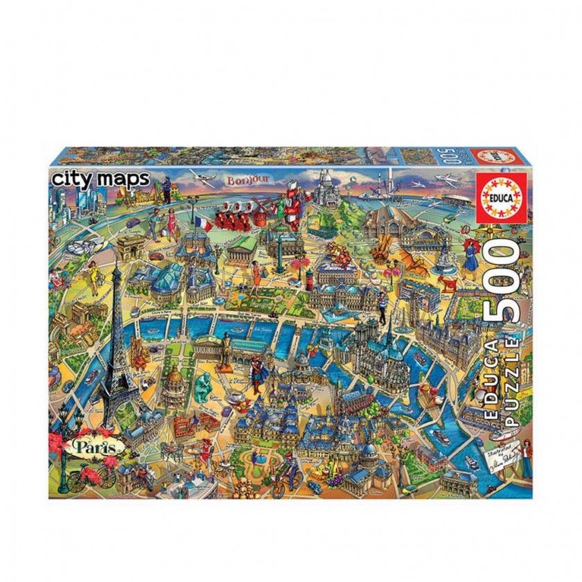 Puzzle Educa 500 Peas Mapa Paris