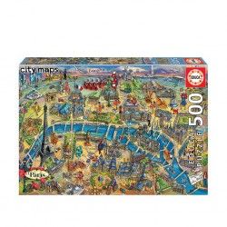 Puzzle Educa 500 Peas Mapa Paris