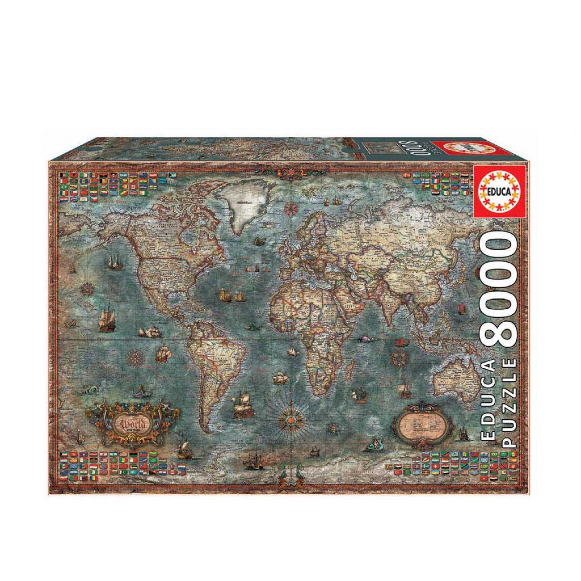 Puzzle Educa 8000 Peças Mapa Histórico Mundo