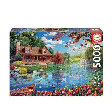 Puzzle Educa 5000 Peças Casinha Lago