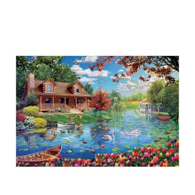 Puzzle Educa 5000 Peças Casinha Lago