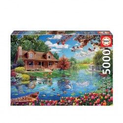 Puzzle Educa 5000 Peas Casinha Lago