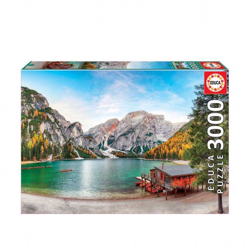 Puzzle Educa 3000 Peças Lago Braies Outono Puzzle Educa 3000 Peças Lago Braies Outono