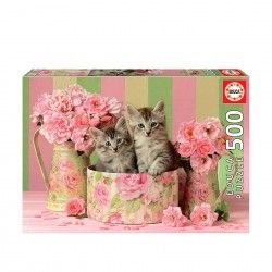 Puzzle Educa 500 Peas Gatinhos Com Rosas