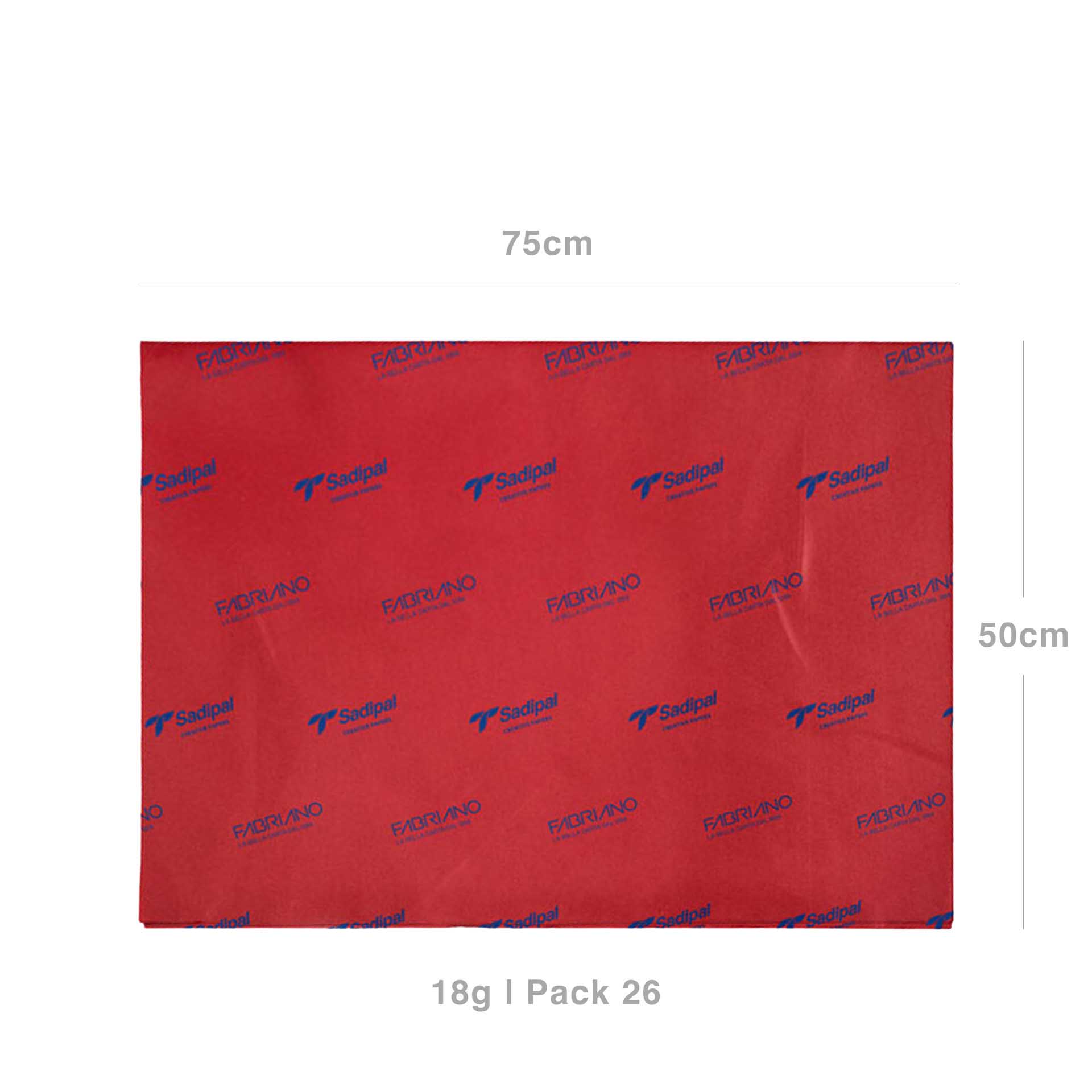 Papel Seda Sadipal 18gr 50X75cm Pack 26