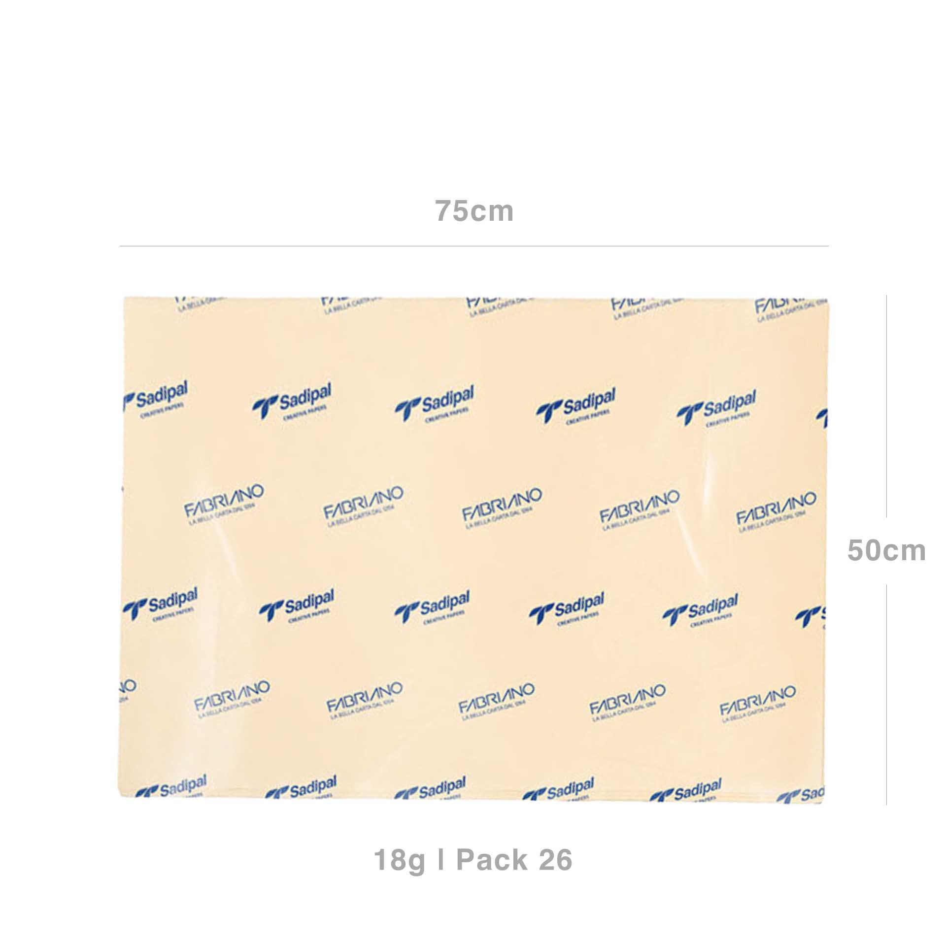 Papel Seda Sadipal 18gr 50X75cm Pack 26