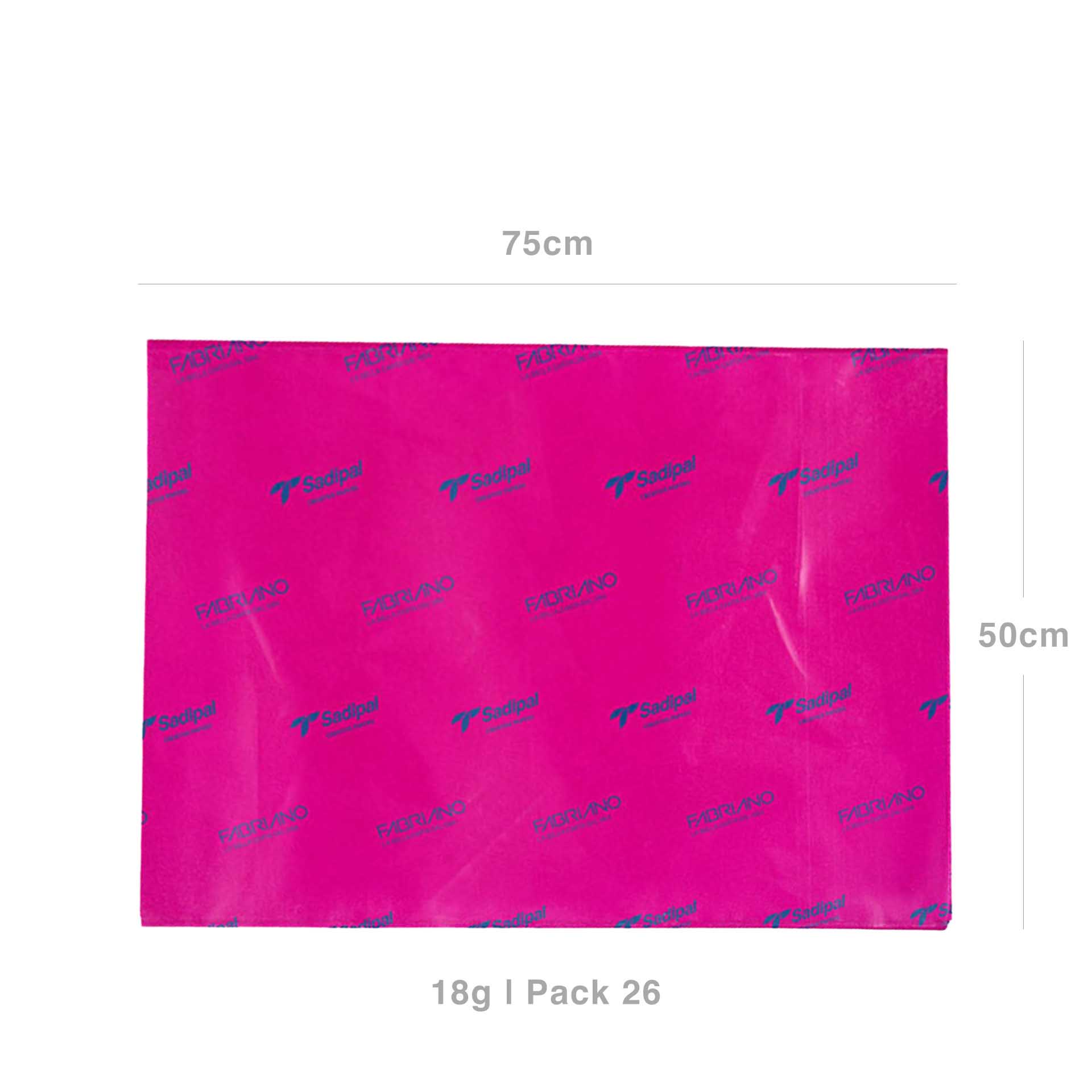 Papel Seda Sadipal 18gr 50X75cm Pack 26
