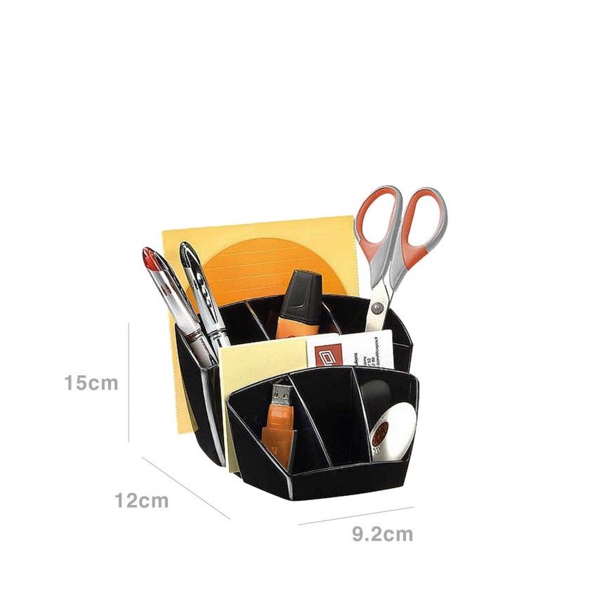Organizador Secret�ria Pl�stico Q-Connect Preto 15X12X9.2cm