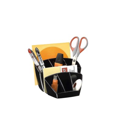 Organizador Secret�ria Pl�stico Q-Connect Preto 15X12X9.2cm