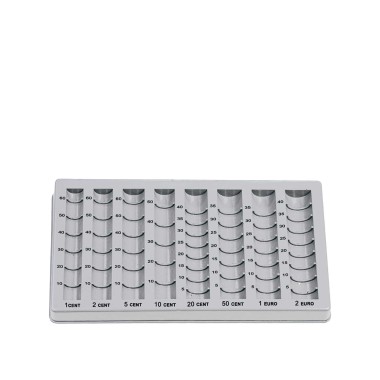 Tabuleiro Classificador Moedas Plástico Q-Connect Cinzento 15.5X28.3cm