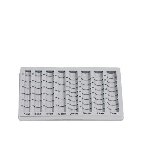 Tabuleiro Classificador Moedas Pl�stico Q-Connect Cinzento 15.5X28.3cm - Image product