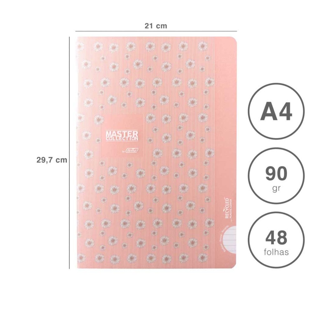 Caderno Agrafado Firmo Pautado A4 48F 90gr