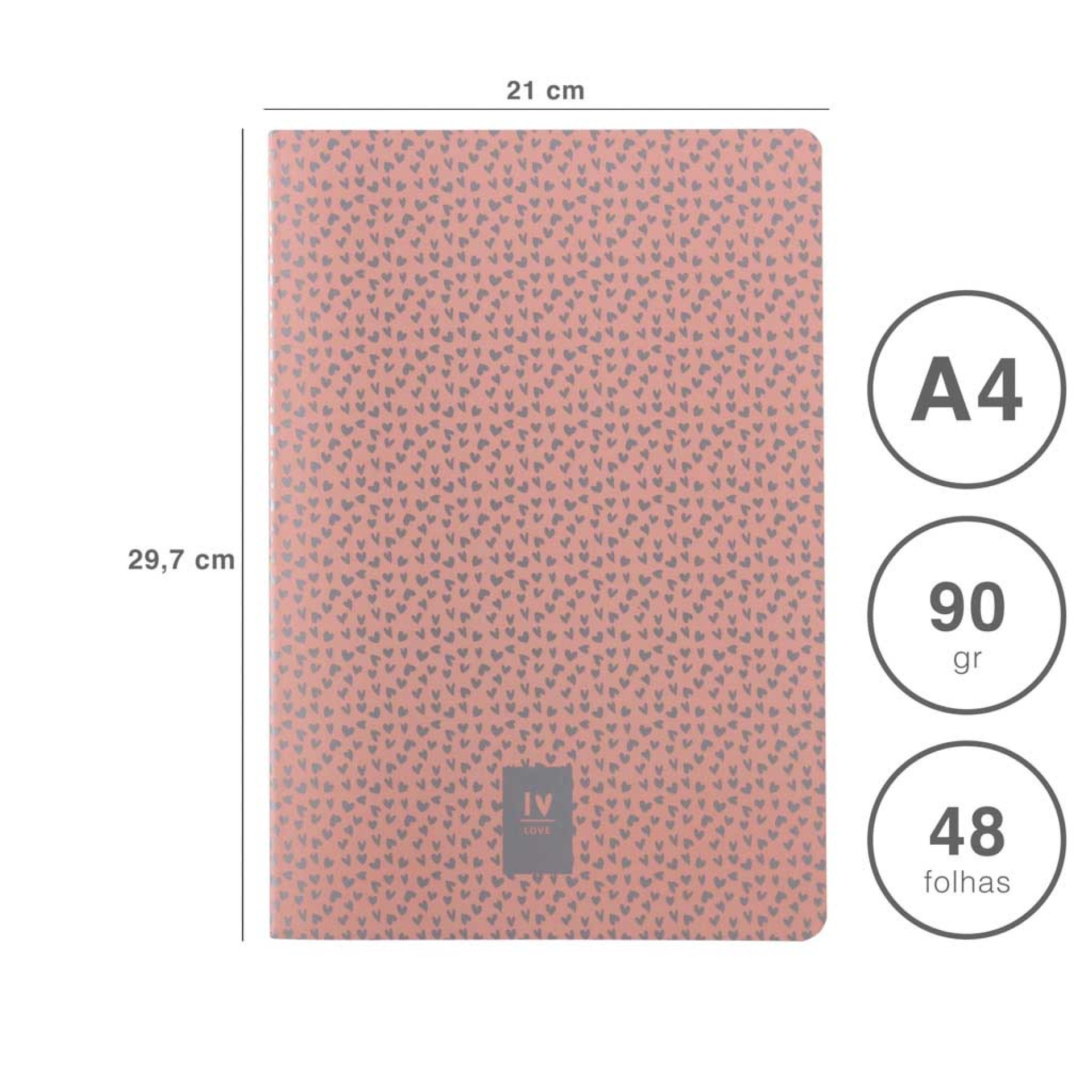 Caderno Agrafado Firmo Pautado A4 48F 90gr
