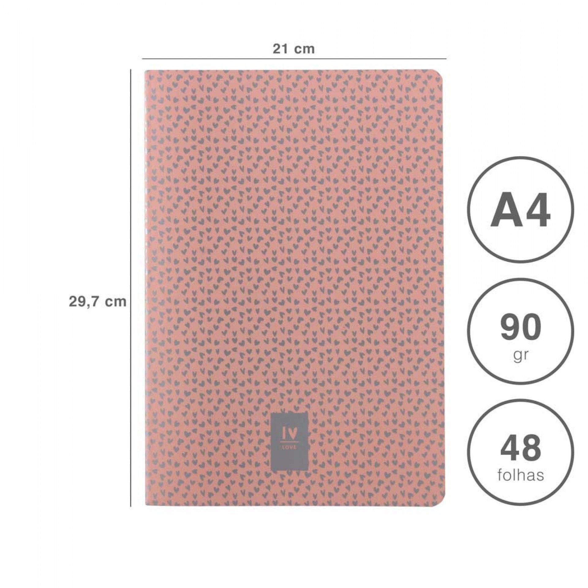 Caderno Agrafado Firmo Pautado A4 48F 90gr