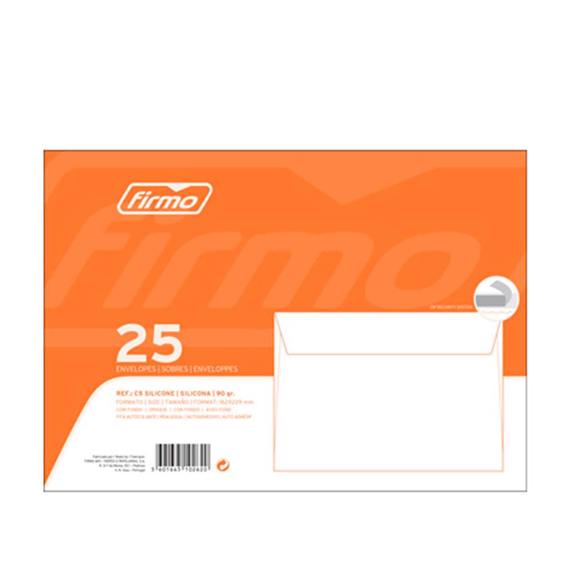 Envelope DL Fecho Látex 22X11cm Pack 25