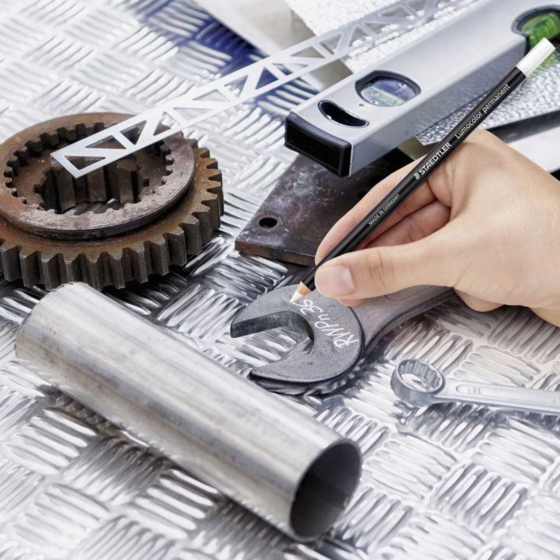 Lápis Permanente Staedtler Glasochrom Branco 1mm