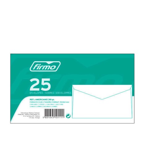 Envelope Americano 90gr 16.2X11.4cm Pack 25 - Image product