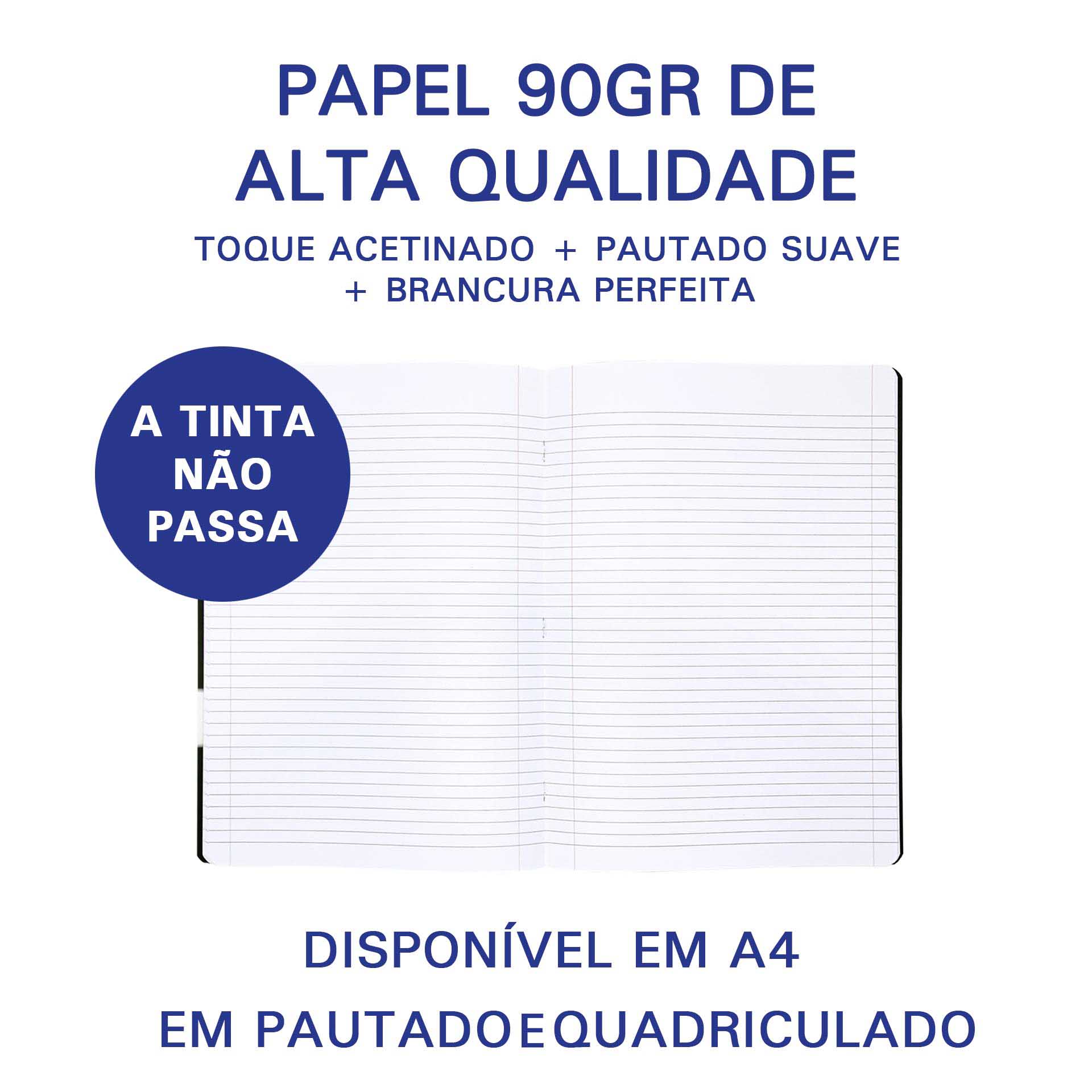 Caderno Agrafado Oxford Pautado A4 48 Folhas 90gr