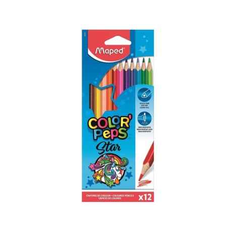 Lapis Cor Maped Color Peps Star 12 Cores 2.9mm - Image product