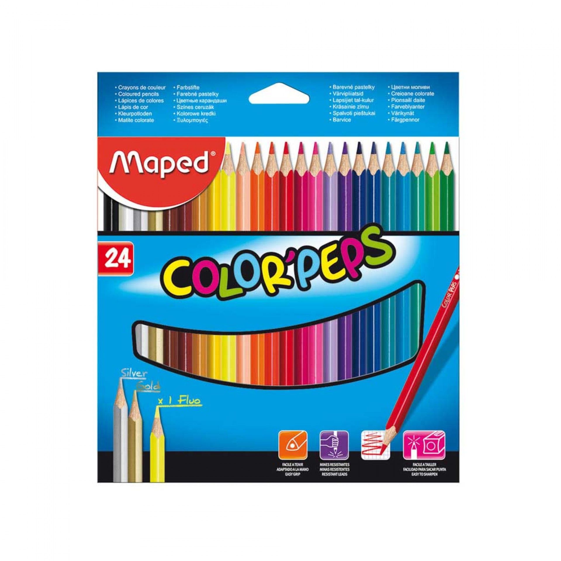 Lápis Cor Maped Color Peps Star 24 Cores 2.9mm