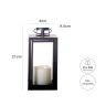 Lanterna Led Vela Preta 21X9.5X9cm Lanterna Led Vela Preta 21X9.5X9cm