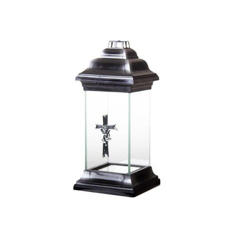 Candeeiro Roma Cruz Prateado 14X14X32cm - Image product