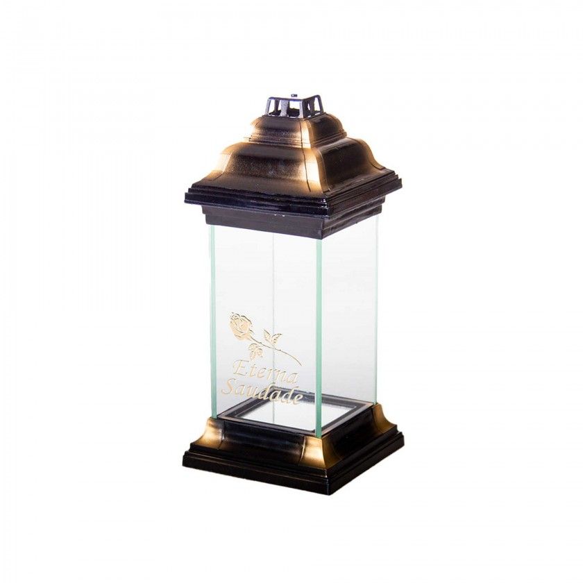 Candeeiro Roma Eterna Saudade Dourado 14X14X32cm