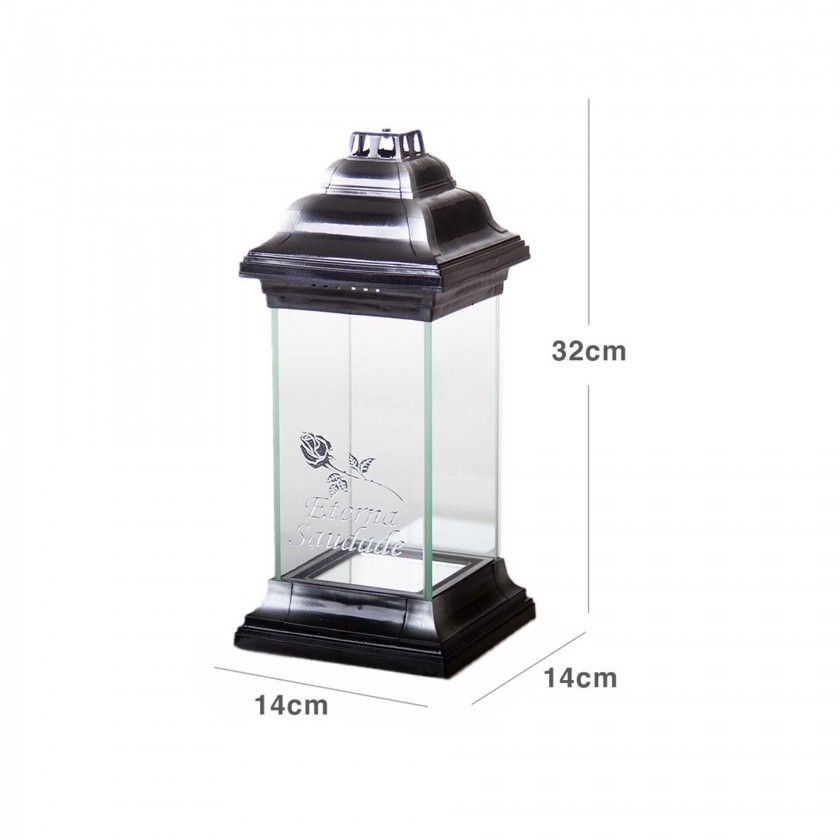 Candeeiro Roma Eterna Saudade Prateado 14X14X32cm Candeeiro Roma Eterna Saudade Prateado 14X14X32cm