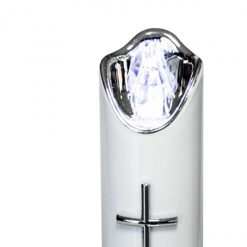 Círio Elétrico Cruz Cilindro Luz Fria 5.5X14.5cm Círio Elétrico Cruz Cilindro Luz Fria 5.5X14.5cm