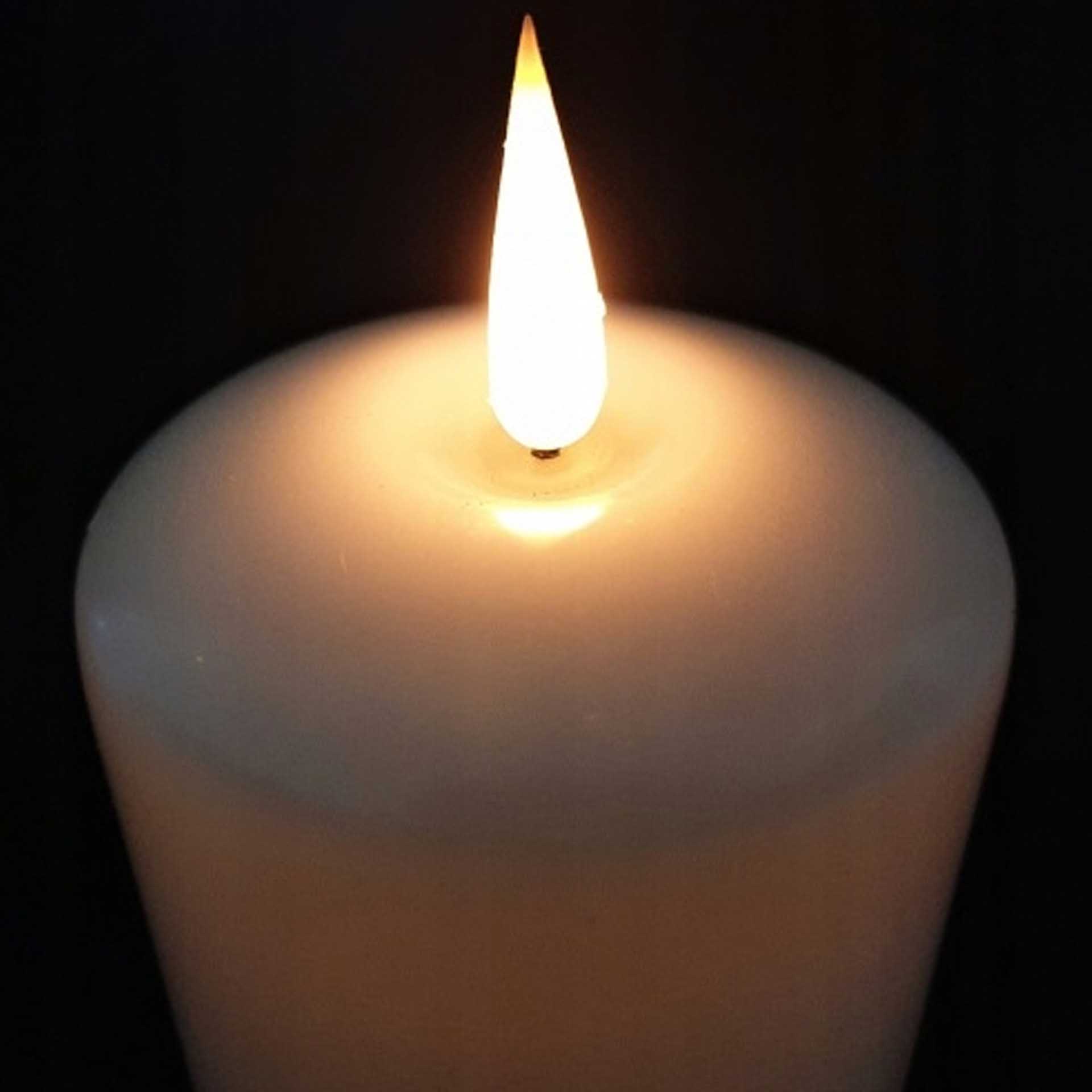 Círio Elétrico Led Vela da Paz Branco 7X15.5cm