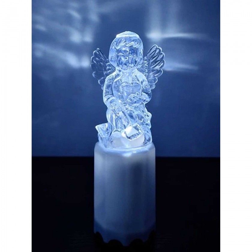 Círio Elétrico Led Anjo Sentado 5X15cm Círio Elétrico Led Anjo Sentado 5X15cm