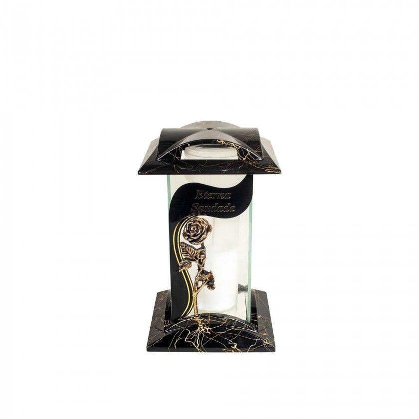 Candeeiro Capela Quadrado Ouro 27cm Candeeiro Capela Quadrado Ouro 27cm