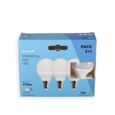 L�mpada Filamento Led Esf�rica E14 6W Luz Fria Pack 3