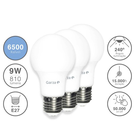 L�mpada Led Standard E27 9W Luz Fria Pack 3 - Image product