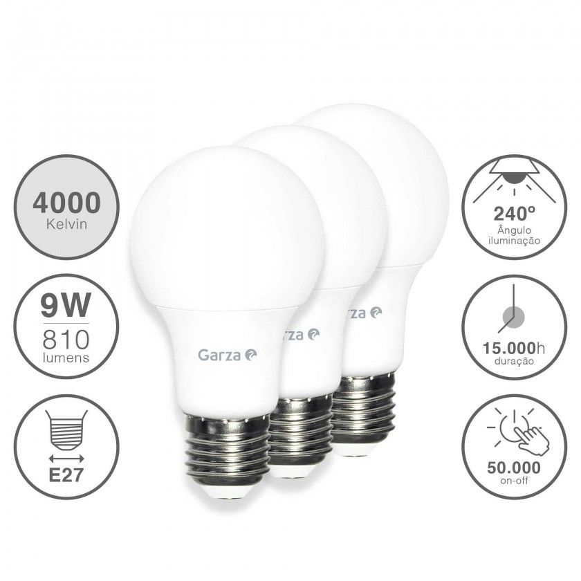 LAMPADA LED STANDARD 9W PACK 2+1