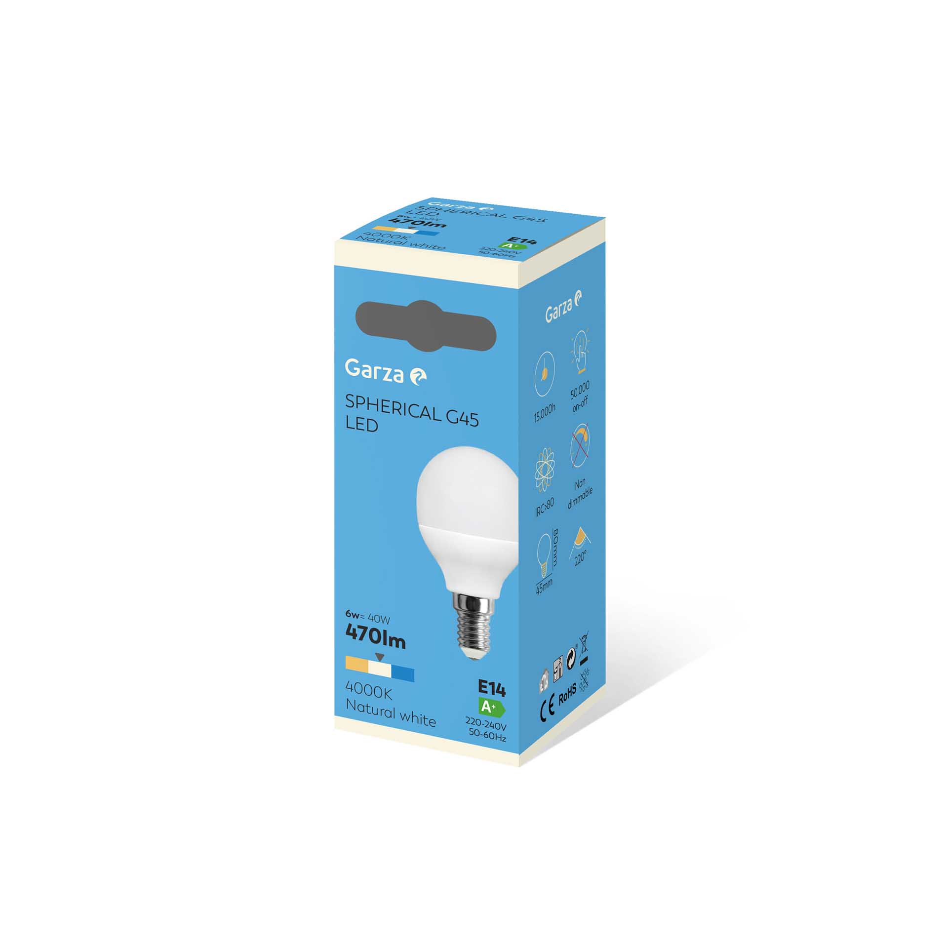 Lâmpada Led Esférica E14 6W Luz Neutra