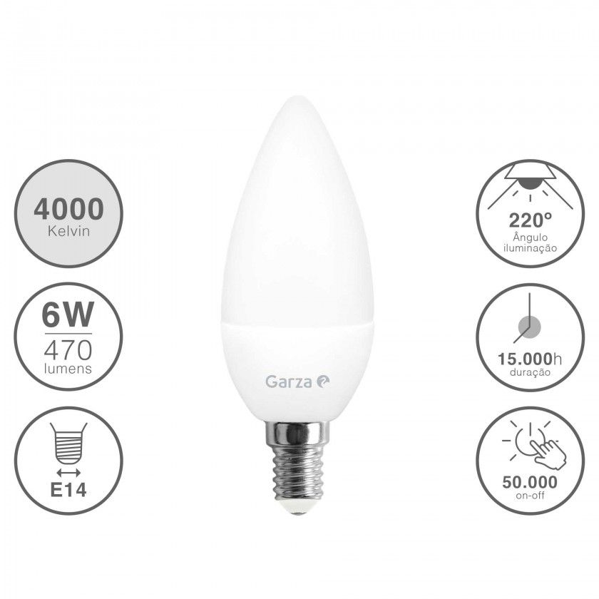 Lmpada Led Vela E14 5W Luz Neutra