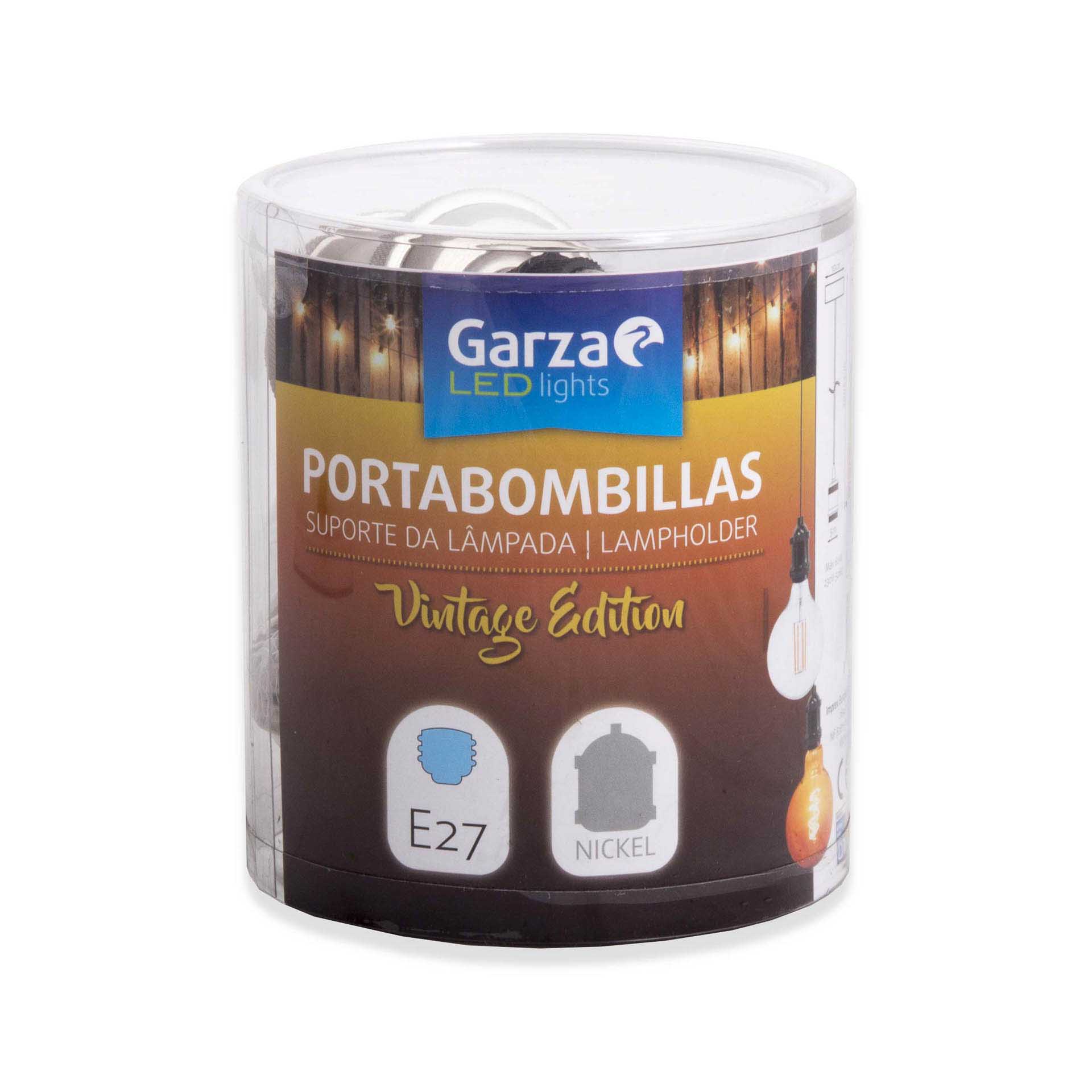 Suporte Vintage para Lâmpada Prata 1M E27