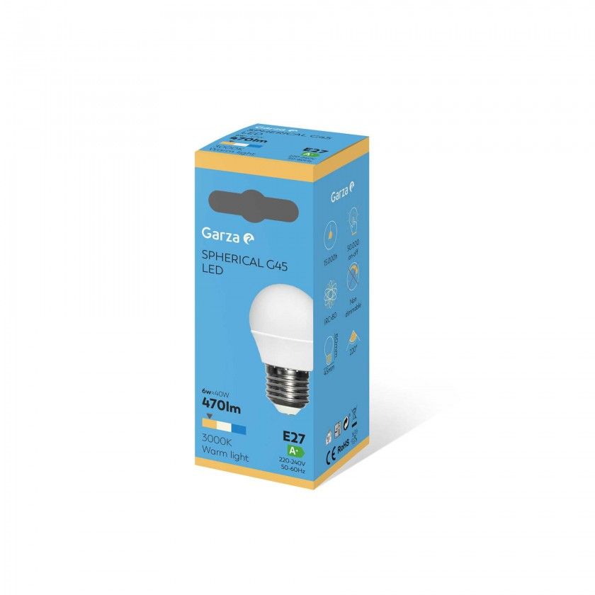 Lmpada Led Esfrica E27 6W Luz Quente
